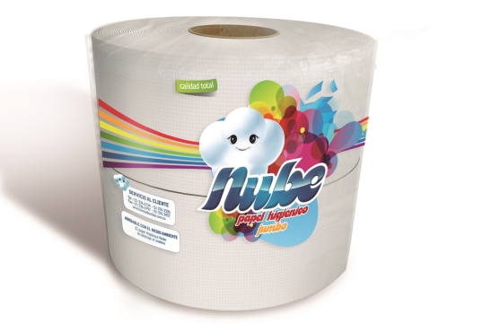 Imagen producto Nube Jumbo Roll White Toilet Paper 250 meters Two Ply x 2 rolls 1