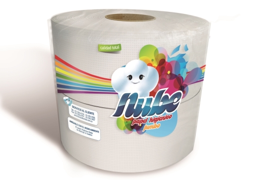 Imagen producto Nube Jumbo Roll White Toilet Paper 400 meters One Ply x 2 rolls 1