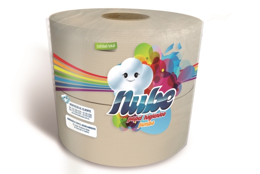 Imagen producto Nube Jumbo Roll Natural Toilet Paper 400 meters One Ply x 2 rolls 1