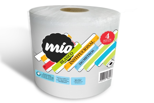Imagen producto Mio Jumbo Roll White Toilet Paper 250 meters Two Ply x 2 rolls 1
