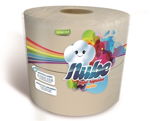 Producto Nube Jumbo Roll Natural Toilet Paper 400 meters One Ply x 2 rolls Unibol