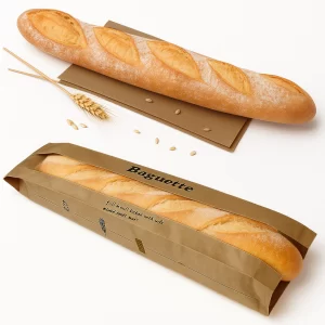 Bolsa de papel kraft para baguette
