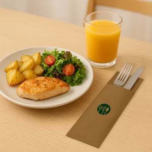 Cubiertos en abanico